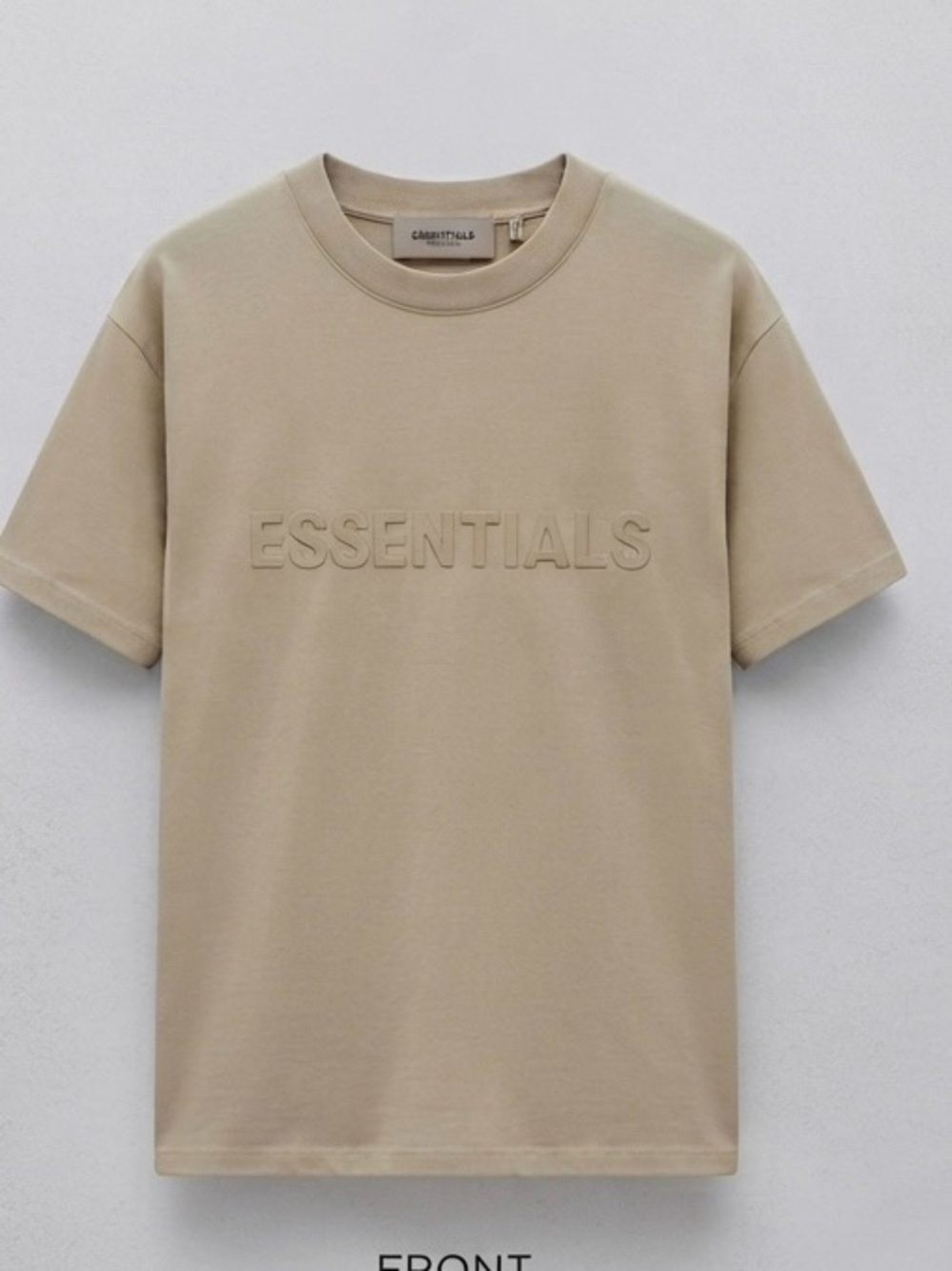 Essentials Fear of God Beige Crewneck T-Shirt - 100% Cotton